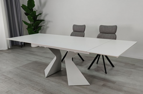 Стол раскладной INI- LAURA CERAMIC 160(240)*90 белый мат/ белый