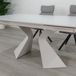 Стол раскладной INI- LAURA CERAMIC 160(240)*90 белый мат/ белый