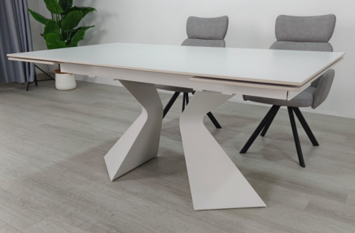 Стол раскладной INI- LAURA CERAMIC 160(240)*90 белый мат/ белый