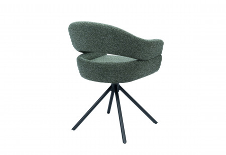 Стул обеденный поворотный VTR- R-180 (зеленый мох/черный)