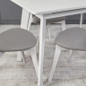 Кухонный комплект Ont- Алонзо 120 Премиум белый раздвижной стол + 4 стула Вито Премиум серый