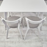 Кухонный комплект Ont- Алонзо 120 Премиум белый раздвижной стол + 4 стула Вито Премиум серый