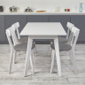 Кухонный комплект Ont- Алонзо 120 Премиум белый раздвижной стол + 4 стула Вито Премиум серый
