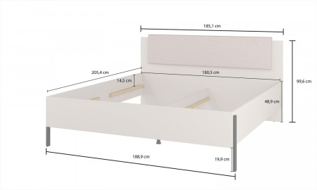 Кровать двуспальная с газовым подъемником Helvetia JUKON S (кашемир/черный)