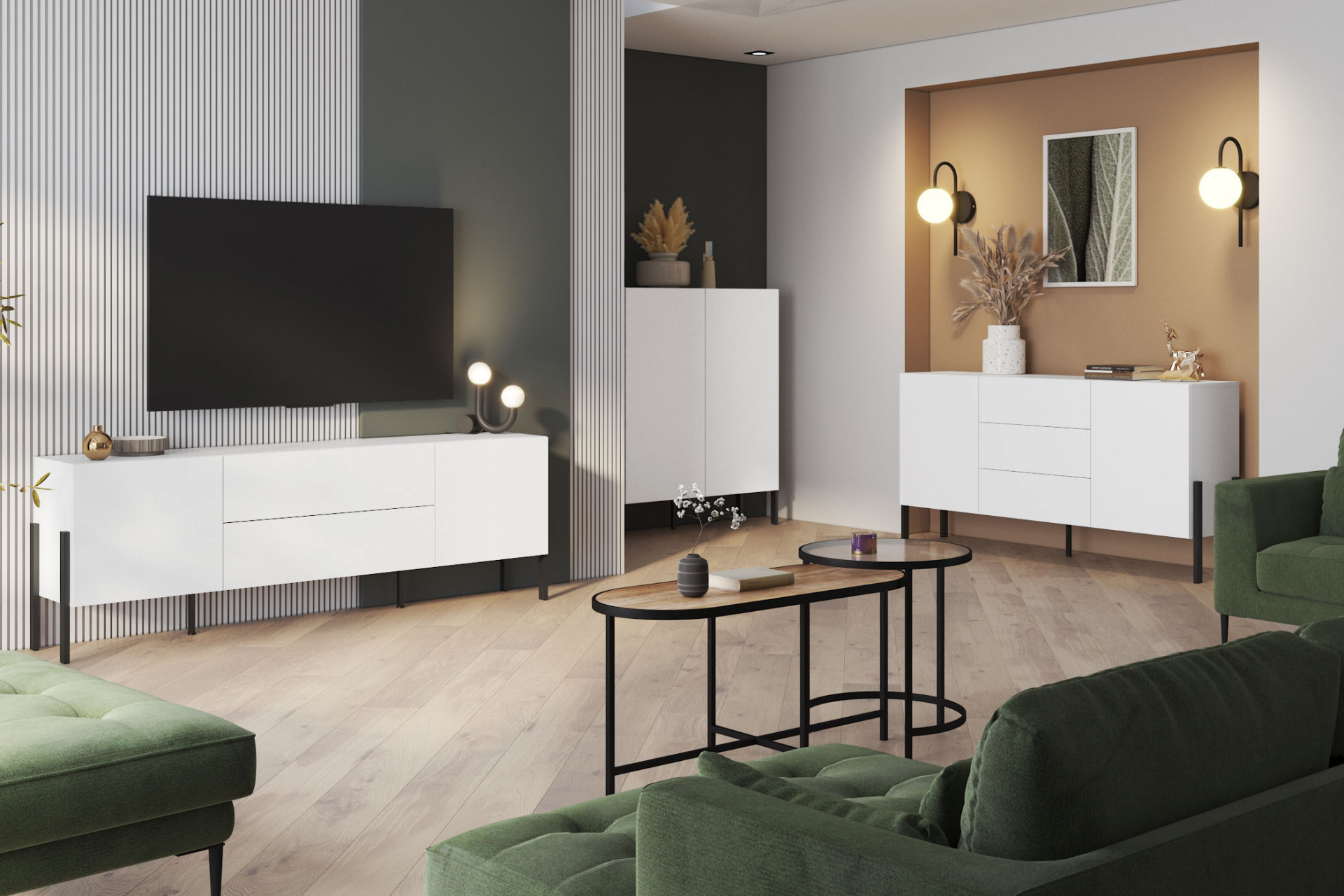 Комод на 2 двери 3 ящика Helvetia JUKON 2497ND26 (белый)