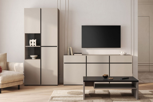 Комод на 2 двери и 2 ящика Helvetia CROSS 24CWMY45 (конго -черный)