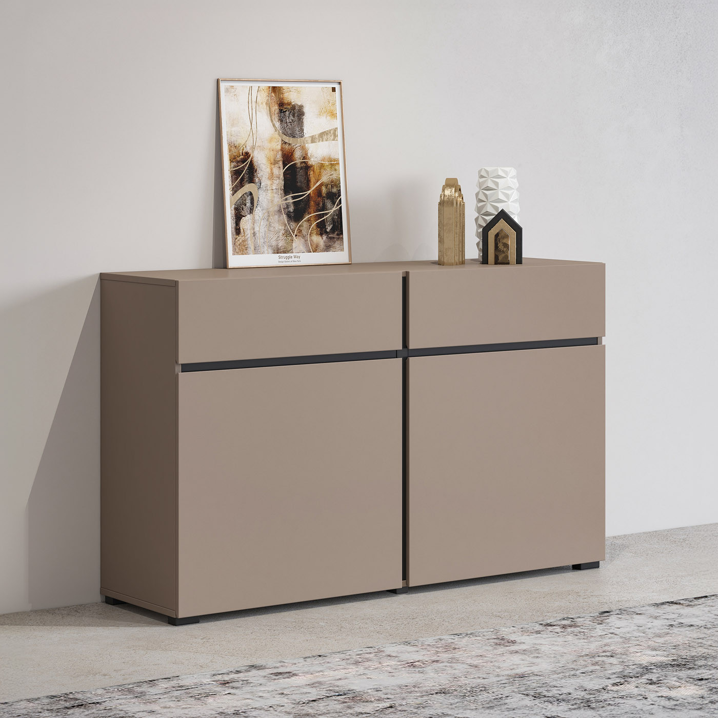 Комод на 2 двери и 2 ящика Helvetia CROSS 24CWMY45 (конго -черный)