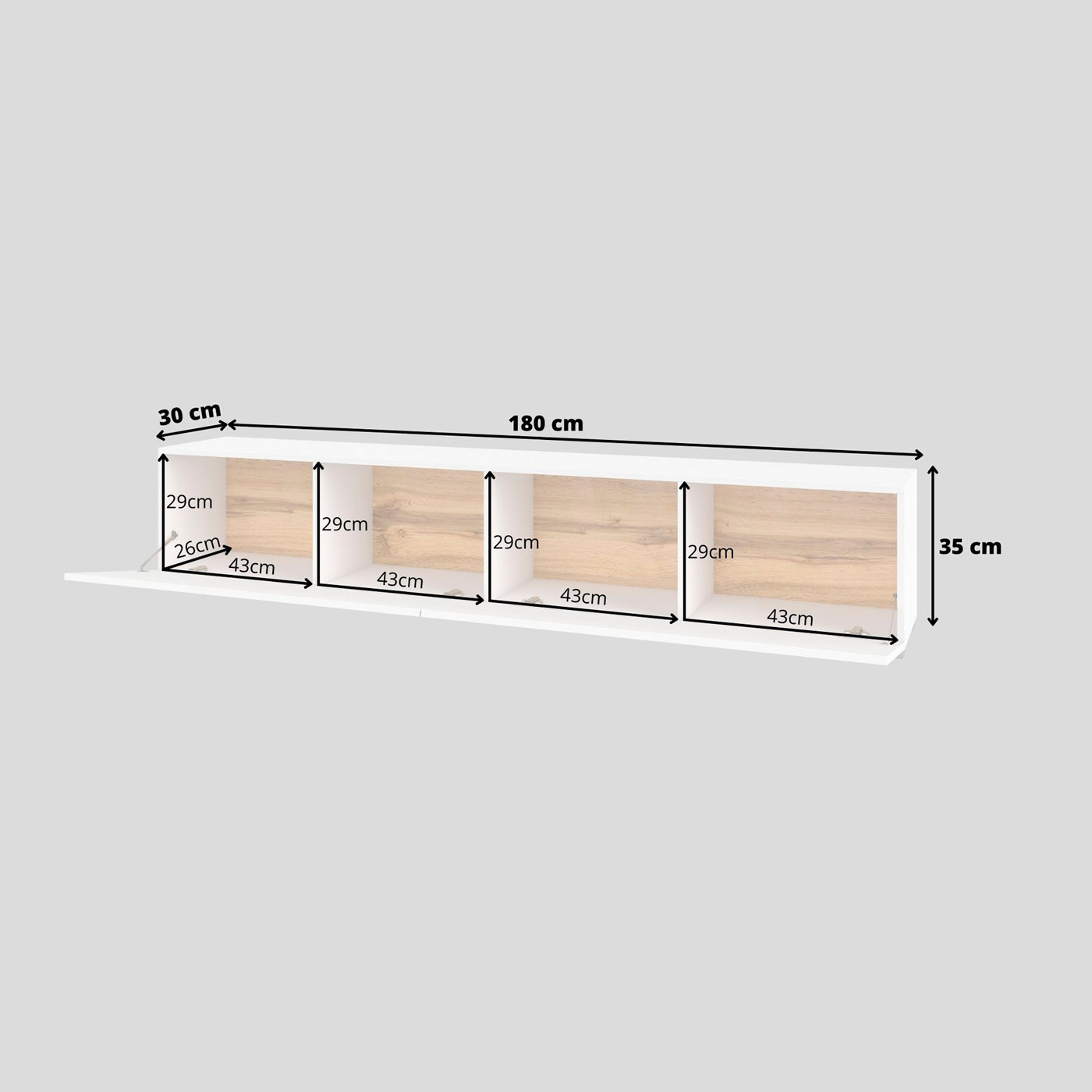 Тумба под телевизор в гостиную Helvetia AVA 249NLM40 (белый-дуб вотан/белый)