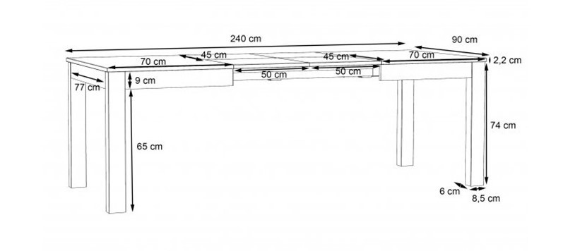 Стол обеденный Forte TULUZA PRTT402 (белый глянец) 140-240 см