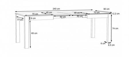 Стол обеденный Forte TULUZA PRTT402 (белый глянец) 140-240 см