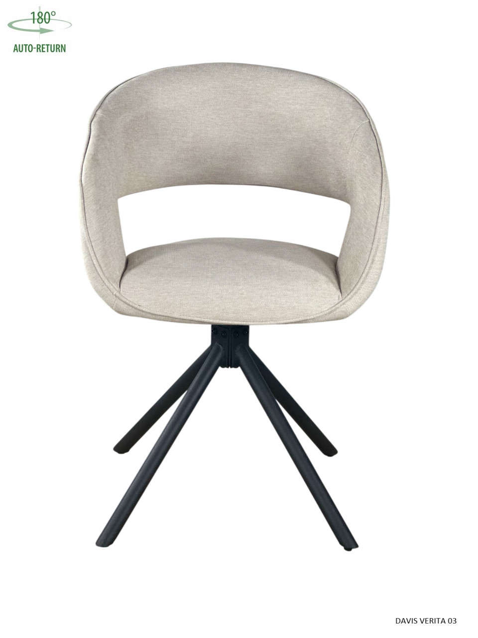 Стул обеденный с автоповоротом HOLLY Perfect (бежевый/черный)