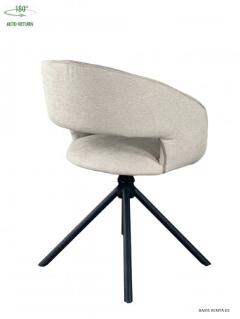 Стул обеденный с автоповоротом HOLLY Perfect (бежевый/черный)