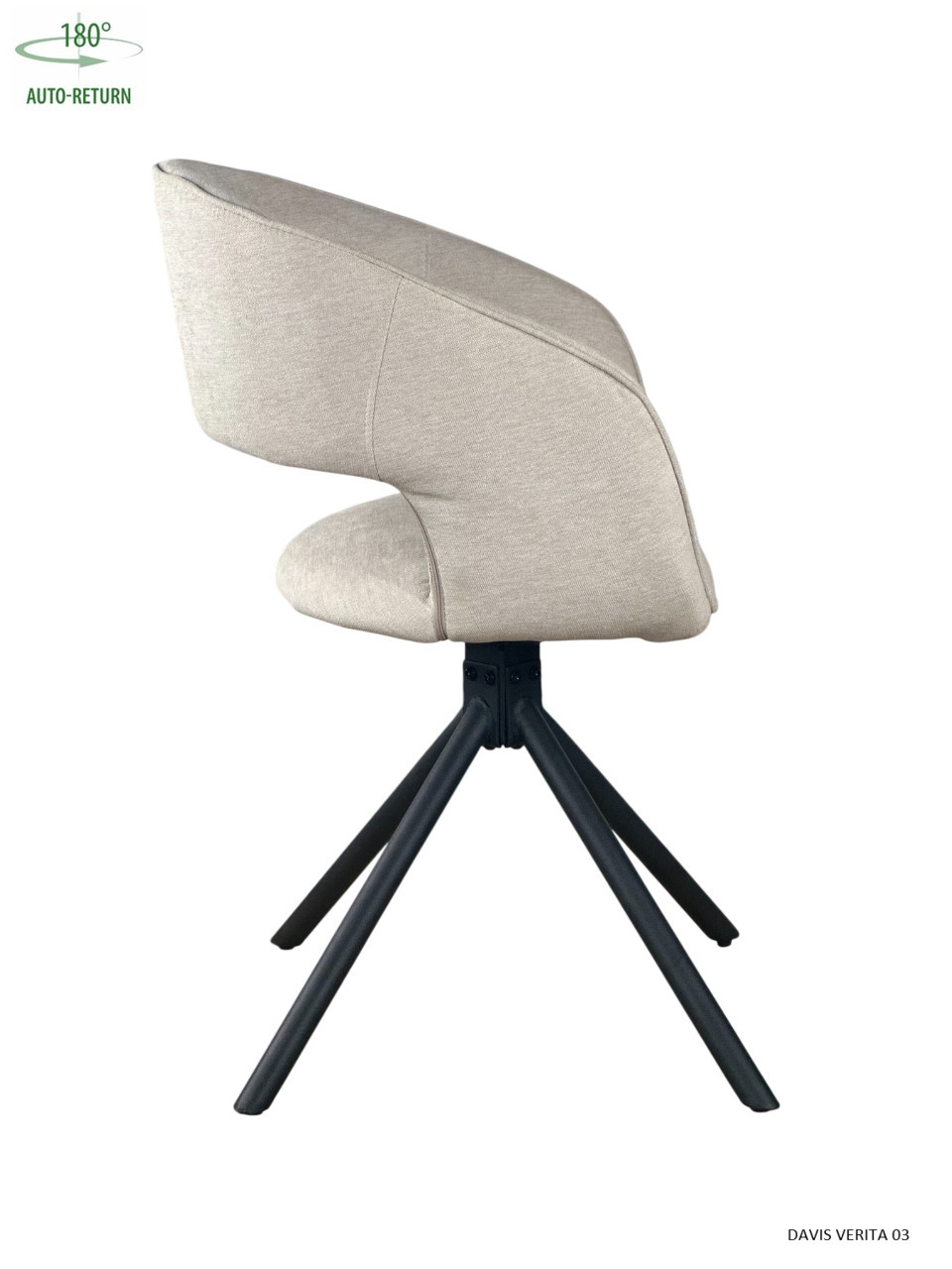 Стул обеденный с автоповоротом HOLLY Perfect (бежевый/черный)