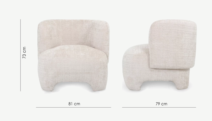 Кресло CRV- Evan Vanilla charm velvet,светло-бежевый