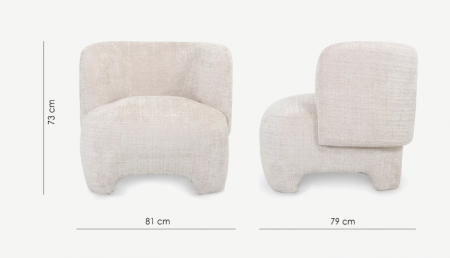 Кресло CRV- Evan Vanilla charm velvet,светло-бежевый