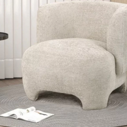 Кресло CRV- Evan Vanilla charm velvet,светло-бежевый