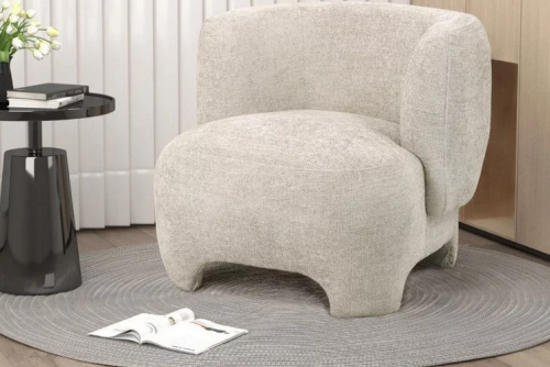 Кресло CRV- Evan Vanilla charm velvet,светло-бежевый