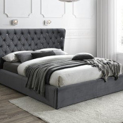 Кровать двуспальная SIGNAL Carven VELVET 160х200 (серый)