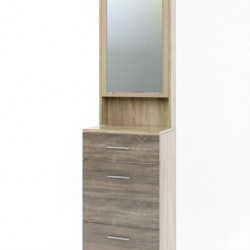 Тумба для обуви с зеркалом EVR- Бриз ТО-4 дуб Сонома + фасад трюфель