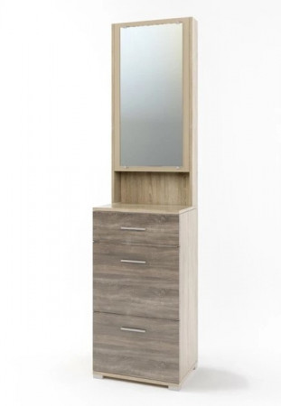Тумба для обуви с зеркалом EVR- Бриз ТО-4 дуб Сонома + фасад трюфель