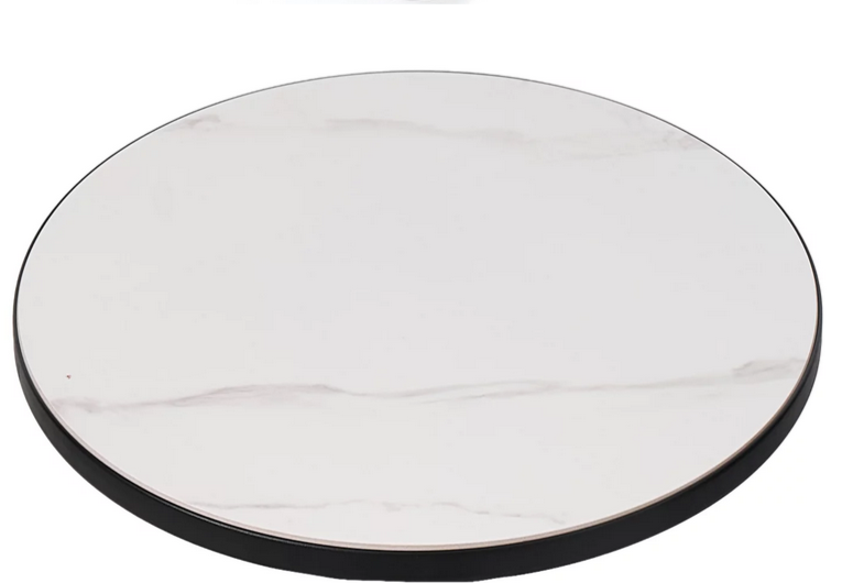 Стол кофейный CRV- Noemi, Arctic ice top black base 50*50 см