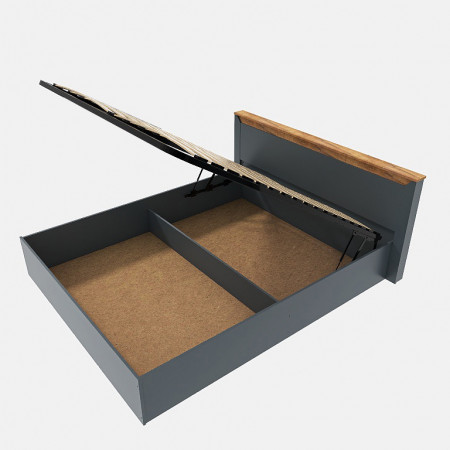 Кровать двуспальная EVR- Нордик (основа подъемный механизм) дуб крафт золотой + графит