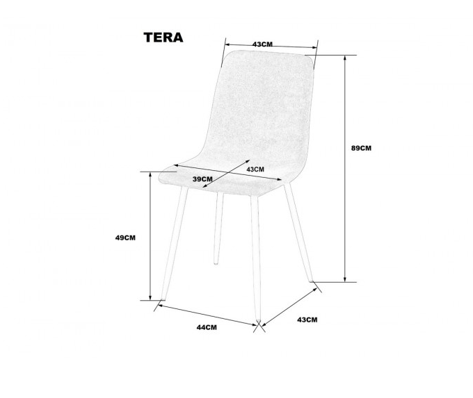 Стул INI- TERA серый, светло-серый тк./ кашемир каркас  