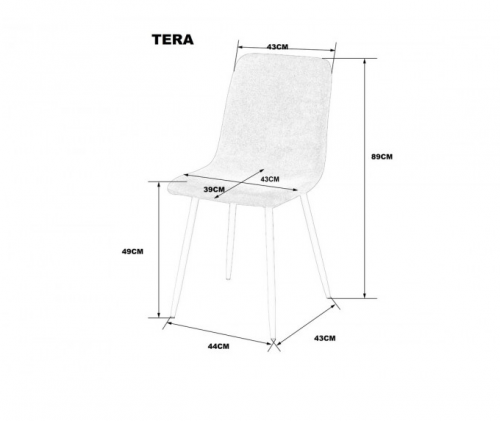 Стул INI- TERA серый, светло-серый тк./ кашемир каркас  