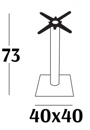 База для стола VLL- SCAB Tiffany 5181IS-FX H73 (сатиновая сталь)