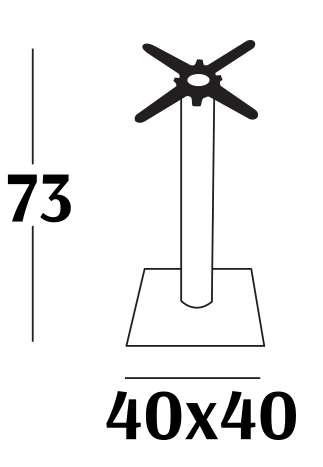 База для стола VLL- SCAB Tiffany 5181IS-FX H73 (сатиновая сталь)