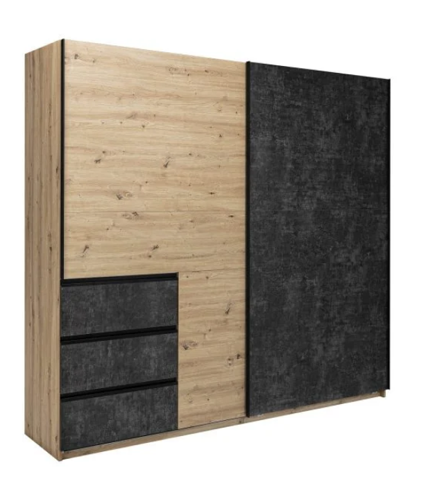 Шкаф - купе MRK- Вильма 1,75; 2,15; 2,5м Бетон темный/ дуб Артизан