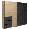 Шкаф - купе MRK- Вильма 1,75; 2,15; 2,5м Бетон темный/ дуб Артизан