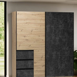 Шкаф - купе MRK- Вильма 1,75; 2,15; 2,5м Бетон темный/ дуб Артизан