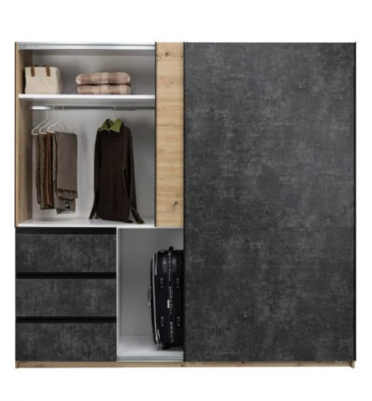 Шкаф - купе MRK- Вильма 1,75; 2,15; 2,5м Бетон темный/ дуб Артизан