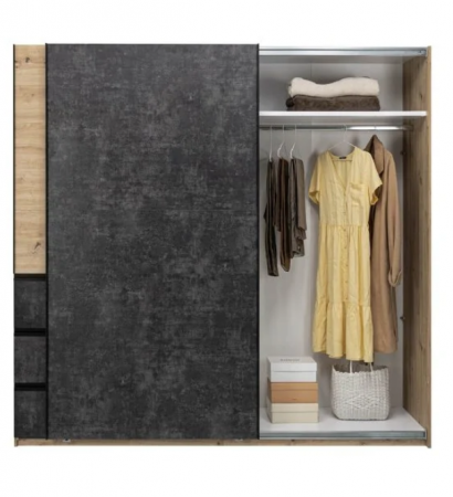 Шкаф - купе MRK- Вильма 1,75; 2,15; 2,5м Бетон темный/ дуб Артизан