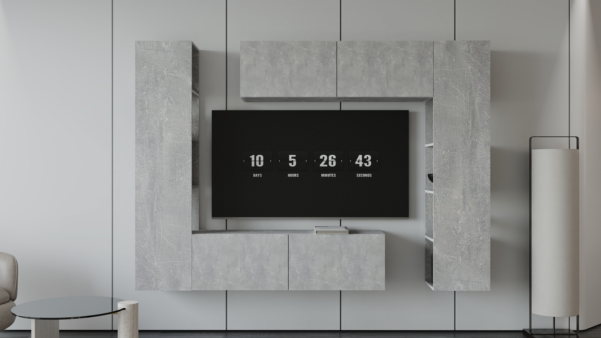 Гостиная (тумба верх/низ + пенал левый/правый) ViA- ВТ-1