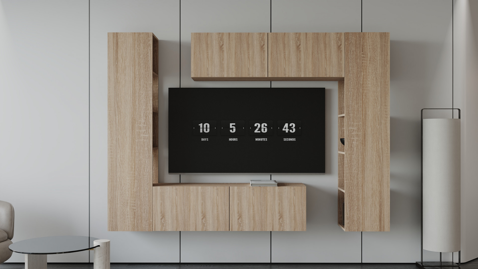 Гостиная (тумба верх/низ + пенал левый/правый) ViA- ВТ-1