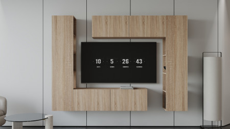 Гостиная (тумба верх/низ + пенал левый/правый) ViA- ВТ-1