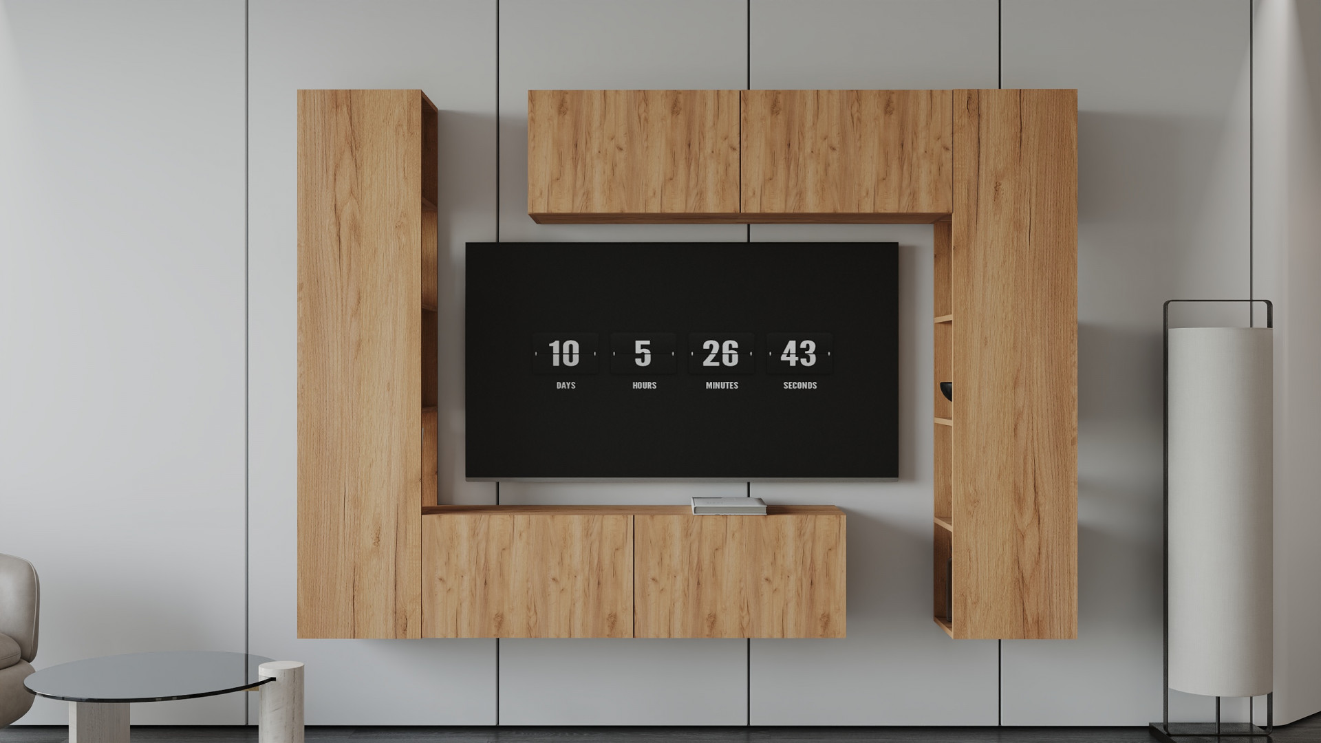 Гостиная (тумба верх/низ + пенал левый/правый) ViA- ВТ-1