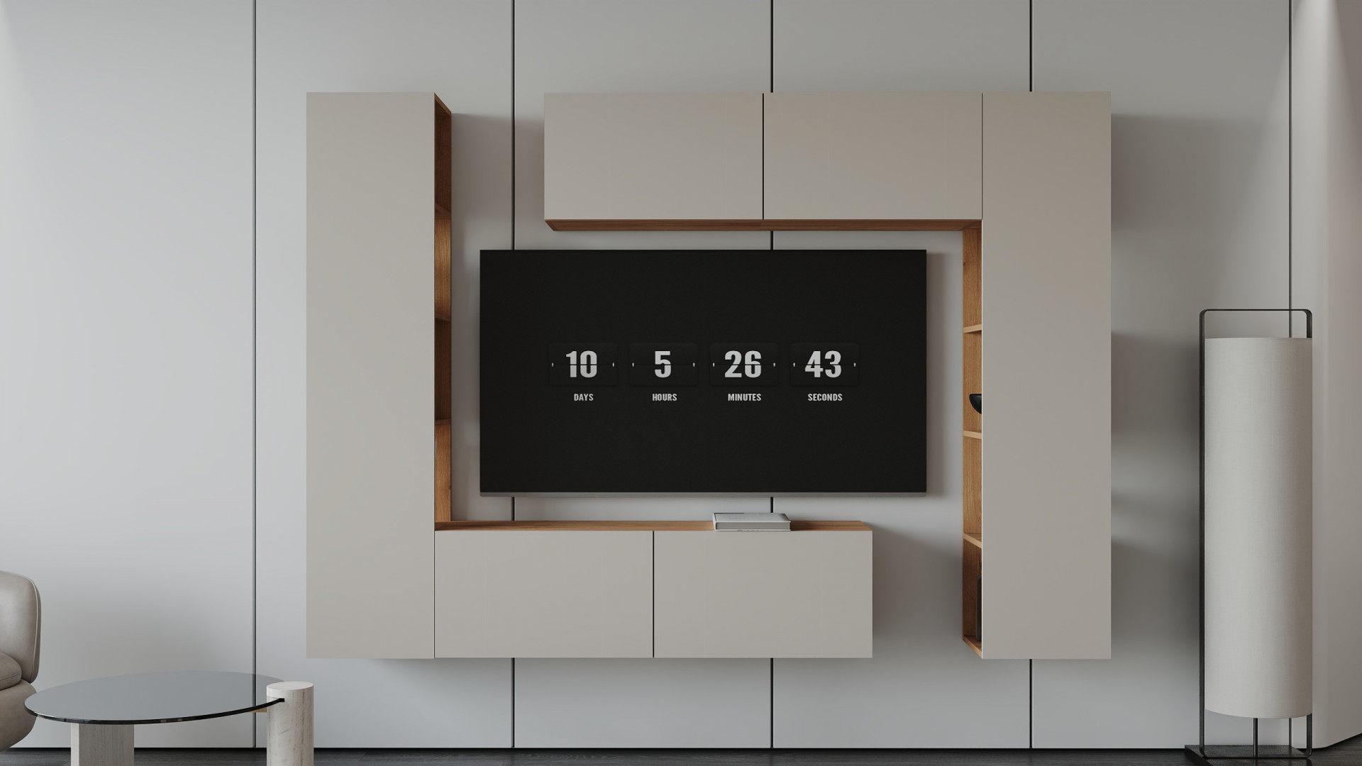 Гостиная (тумба верх/низ + пенал левый/правый) ViA- ВТ-1