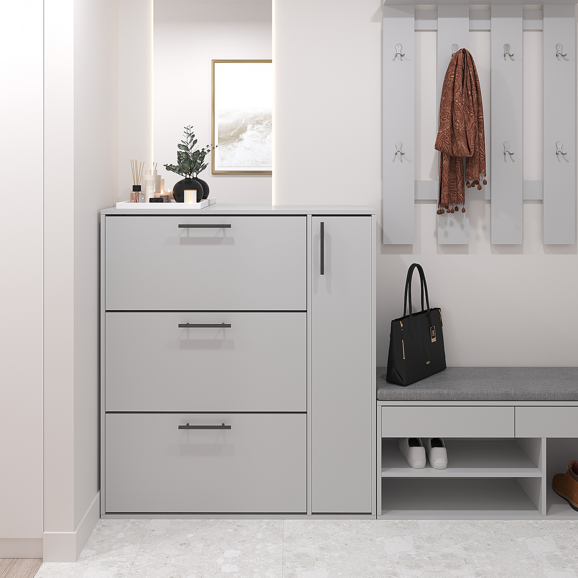 Тумба для обуви 116х105х32 см KOD- ОП-4