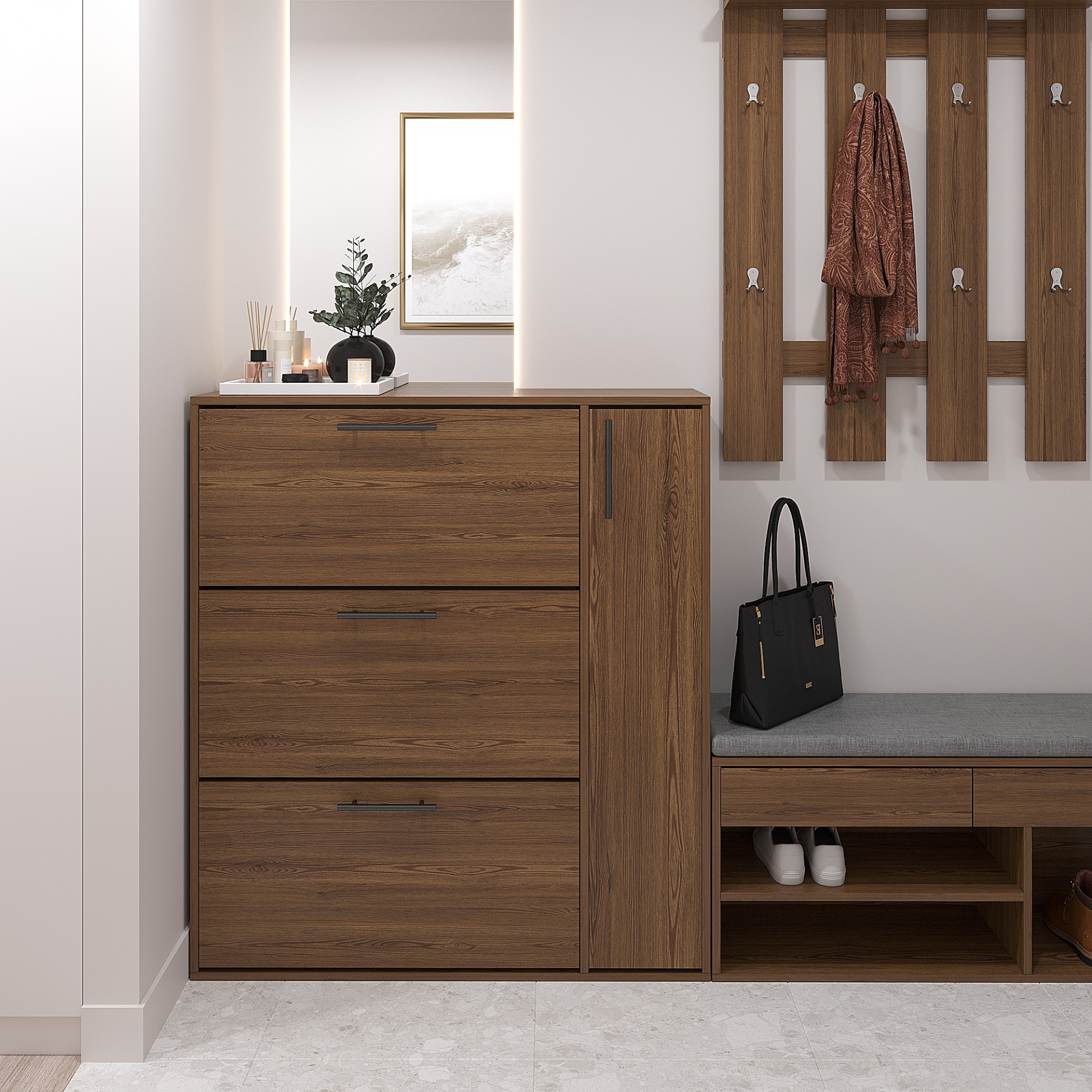 Тумба для обуви 116х105х32 см KOD- ОП-4