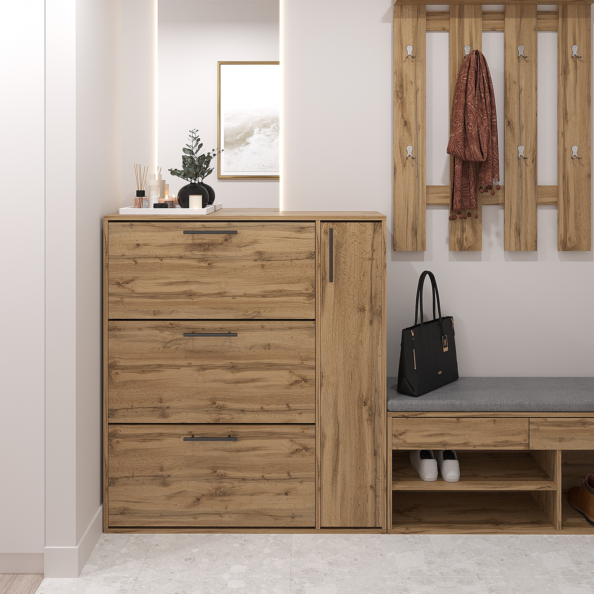 Тумба для обуви 116х105х32 см KOD- ОП-4