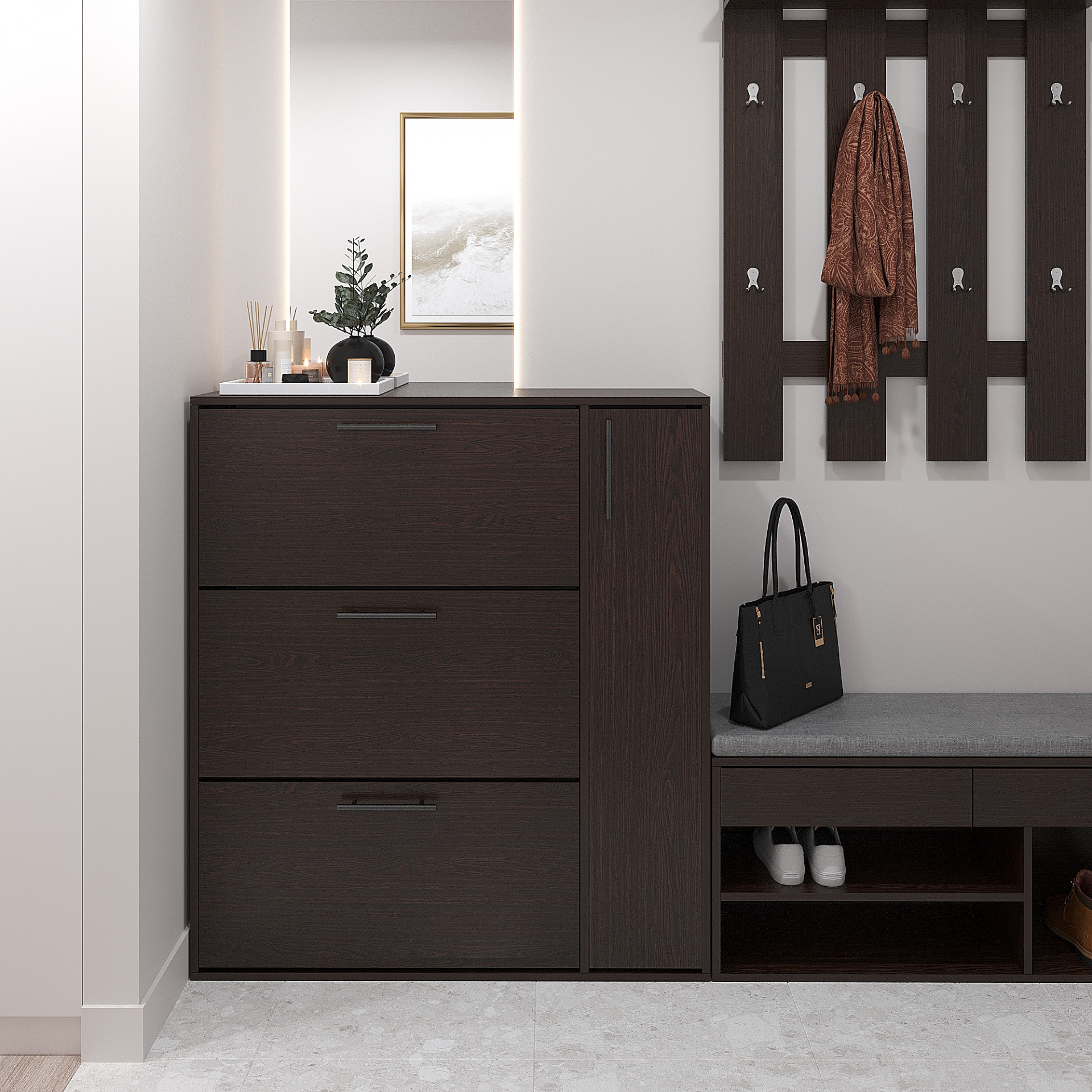 Тумба для обуви 116х105х32 см KOD- ОП-4