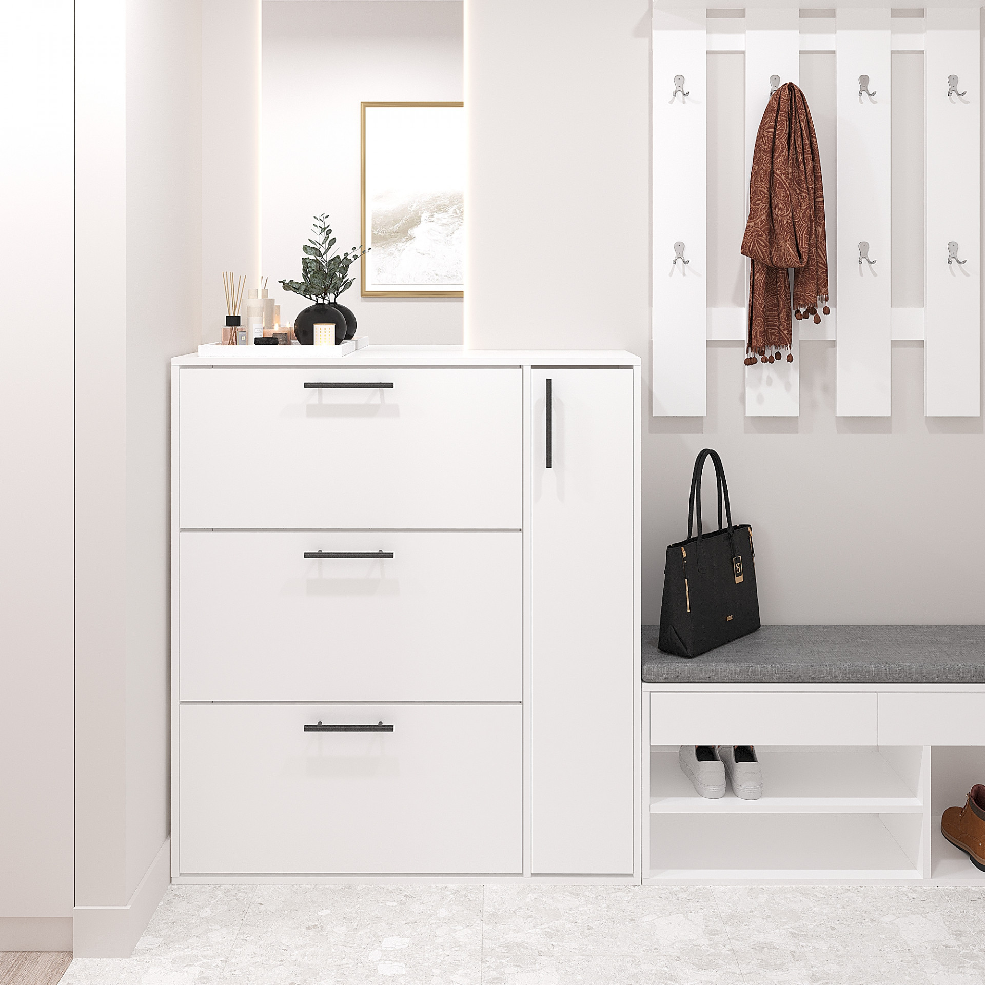 Тумба для обуви 116х105х32 см KOD- ОП-4