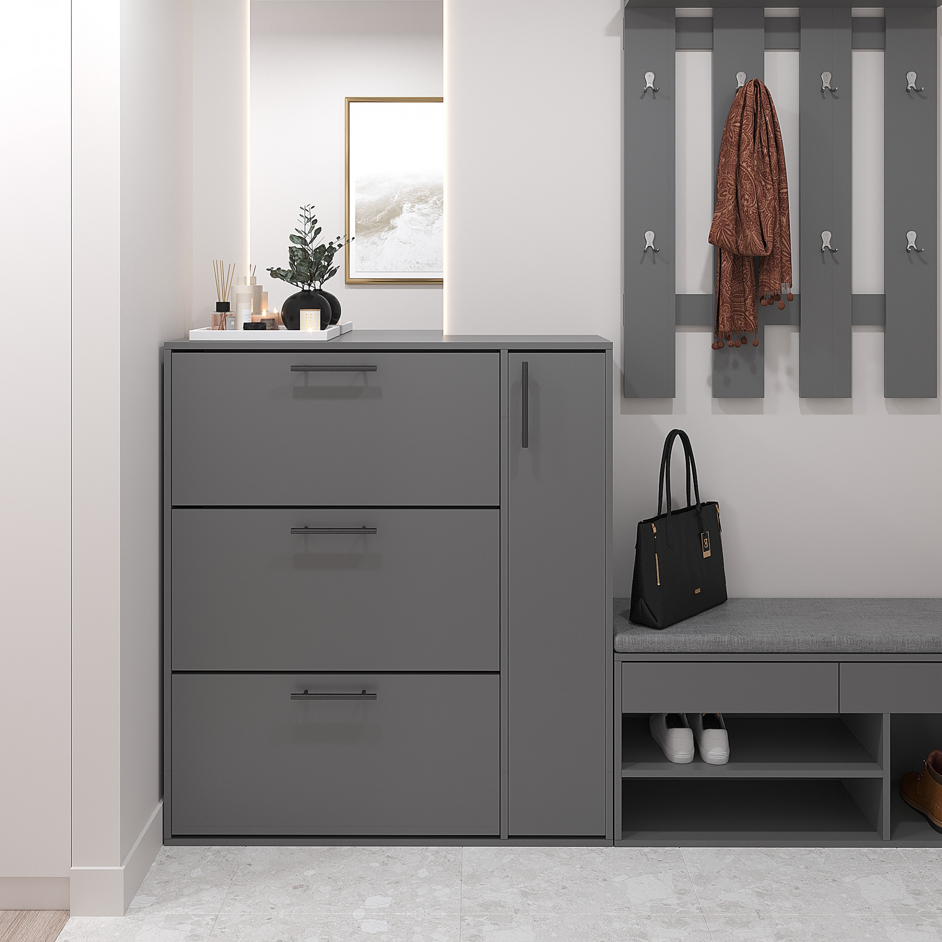 Тумба для обуви 116х105х32 см KOD- ОП-4