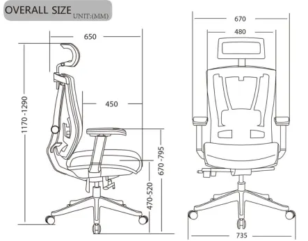 Крісло керівника LUX- ERGO CHAIR 2 WHITE/ BLACK ергономічне