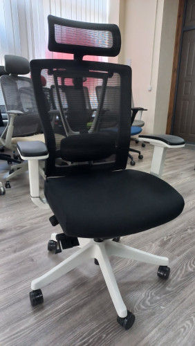 Крісло керівника LUX- ERGO CHAIR 2 WHITE/ BLACK ергономічне