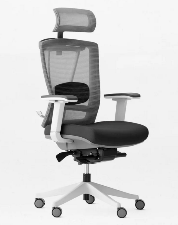 Крісло керівника LUX- ERGO CHAIR 2 WHITE/ BLACK ергономічне