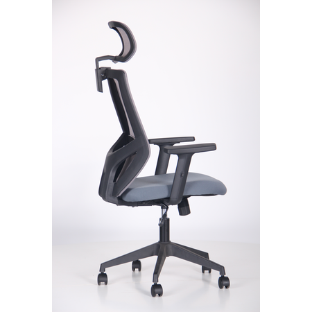  Кресло офисное AMF- Lead Black HR (сиденье Нест-08 серая/спинка Сетка HY-109 серая)